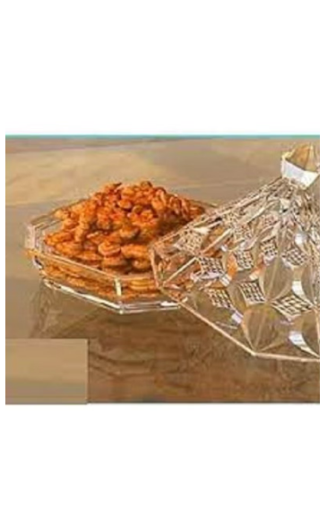 تمرية زجاج مميزة لتقديم التمر والحلوى من سيتي جلاس