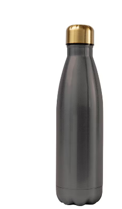 زجاجة مياه معزولة بجدار مزدوج ومفرغة من الهواء أسود/فضي 8.5 x 8.5 x 32سم